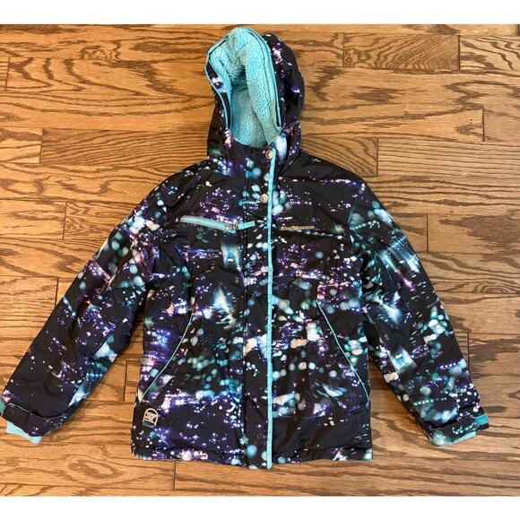 ZeroXposur Ski Snow Jacket M 10/12 Hooded Insulated Weather Resistant Galaxy - Picture 1 of 5